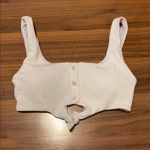 SOLD White knot tie bathing suit top